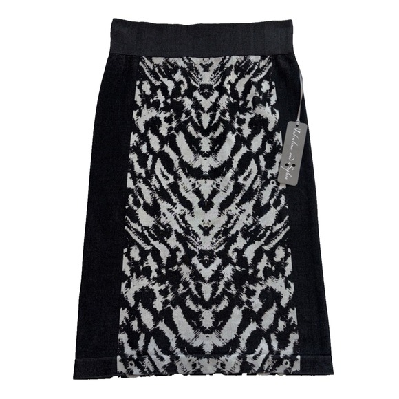 Dresses & Skirts - NEW Animal Print Abstract Pencil Skirt Women S/M Black Gray Bodycon Stretch